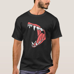 Howling Snarling Wolf Canine Mouth Scary Horror Ha T-Shirt