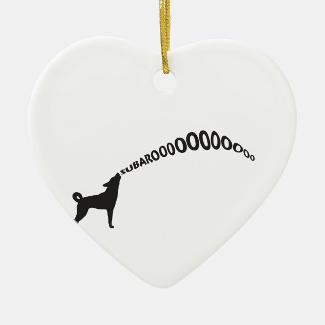 Howling Subaru Dog Ceramic Ornament (Front)
