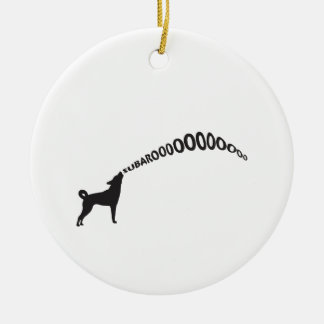 Howling Subaru Dog Ceramic Tree Decoration