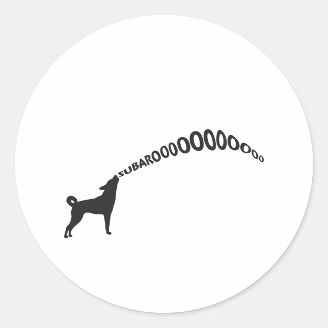 Howling Subaru Dog Classic Round Sticker (Front)