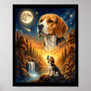 Howling to the moon meme animal dog beagle poster
