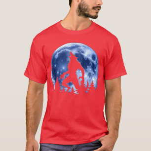 Howling Werewolf Wolf Night Horror retro T-Shirt