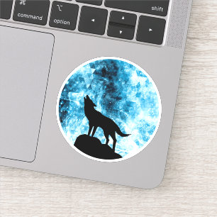 Howling Winter Wolf snowy blue smoke Abstract