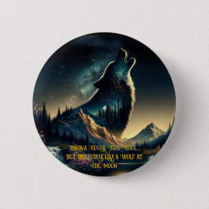 Howling Wolf 6 Cm Round Badge