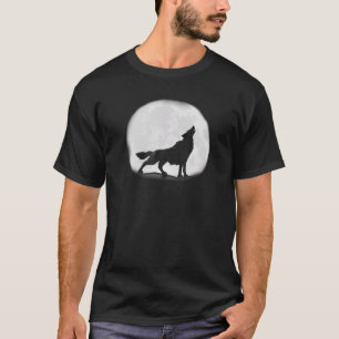 Howling Wolf And Big Moon Cool T-Shirt