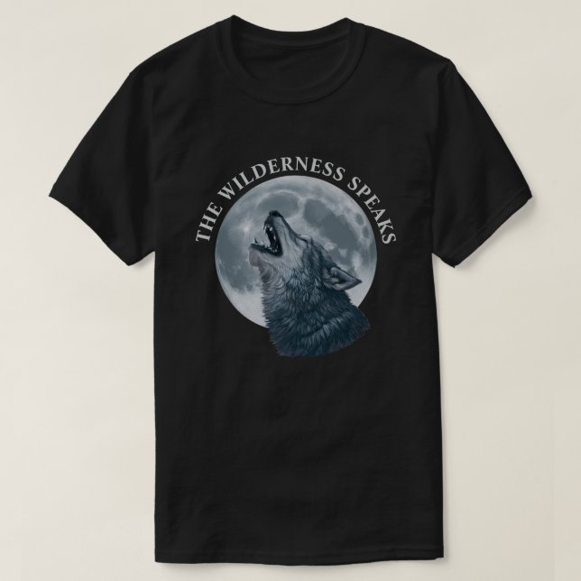 Howling Wolf and Moon  T-Shirt (Design Front)