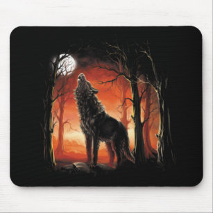 Howling Wolf at Sunset Mouse Pad