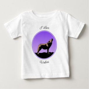 Howling Wolf at Sunset  - Original Wildlife Art Baby T-Shirt