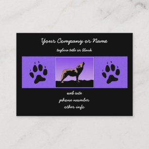 Howling Wolf at Sunset - Original Wildlife Art Business Card