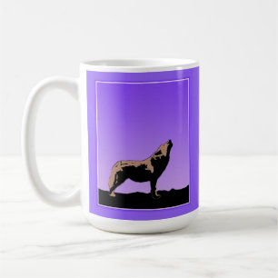 Howling Wolf at Sunset - Original Wildlife Art Coffee Mug