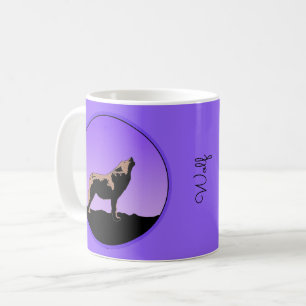 Howling Wolf at Sunset - Original Wildlife Art Coffee Mug