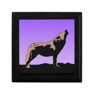 Howling Wolf at Sunset  - Original Wildlife Art Gift Box