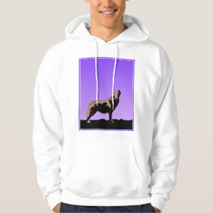 Howling Wolf at Sunset  - Original Wildlife Art Hoodie