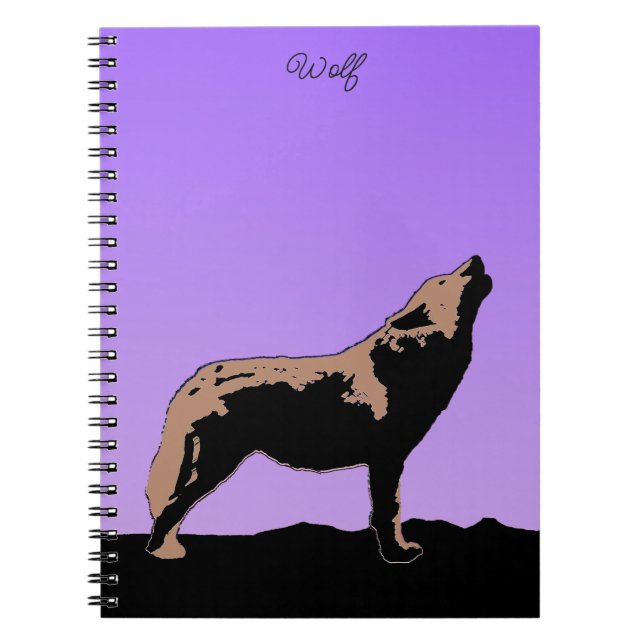 Howling Wolf at Sunset  - Original Wildlife Art No Notebook (Front)