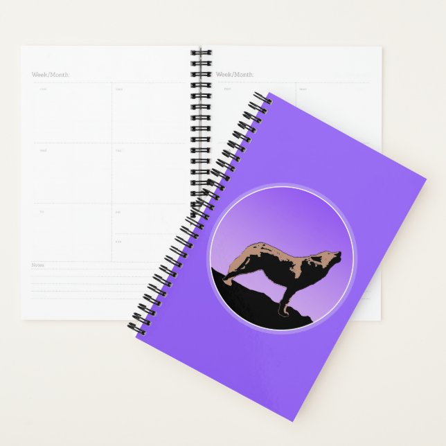 Howling Wolf at Sunset  - Original Wildlife Art Planner (Display)