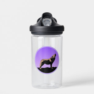 Howling Wolf at Sunset  - Original Wildlife Art Water Bottle