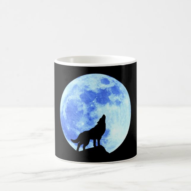 Howling Wolf At The Full Moon 11 oz Mug (Center)