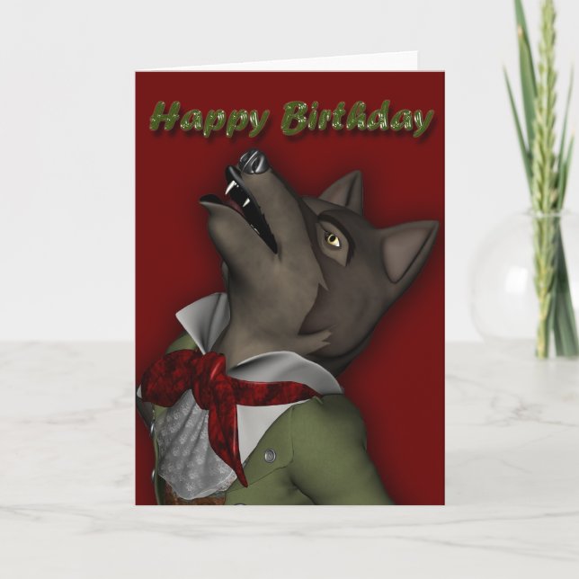 Howling Wolf Birthday Card (Front)