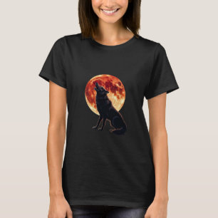 Howling Wolf Blood Moon Graphic T-Shirt