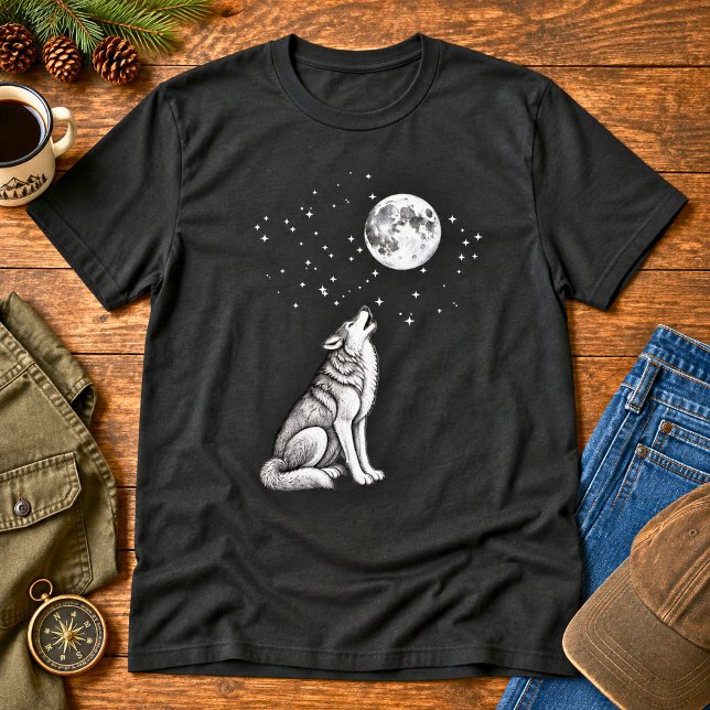 Howling Wolf Celestial Night T-Shirt (Creator Uploaded)