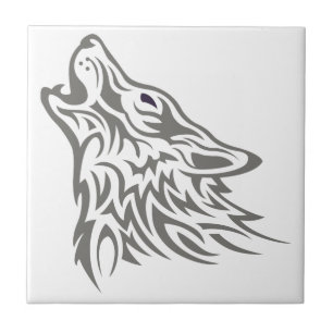 Howling Wolf Ceramic Tile
