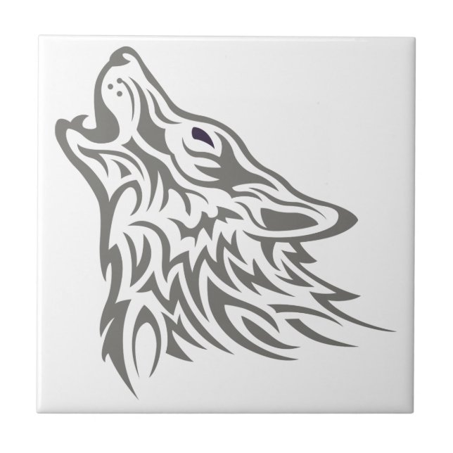 Howling Wolf Ceramic Tile (Front)