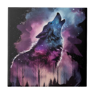 Howling Wolf Ceramic Tile
