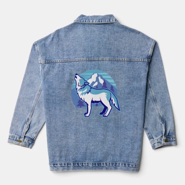Howling Wolf Denim Jacket (Back)
