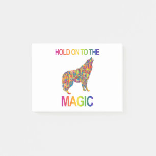 Howling wolf design hold onto the magic moon post-it notes