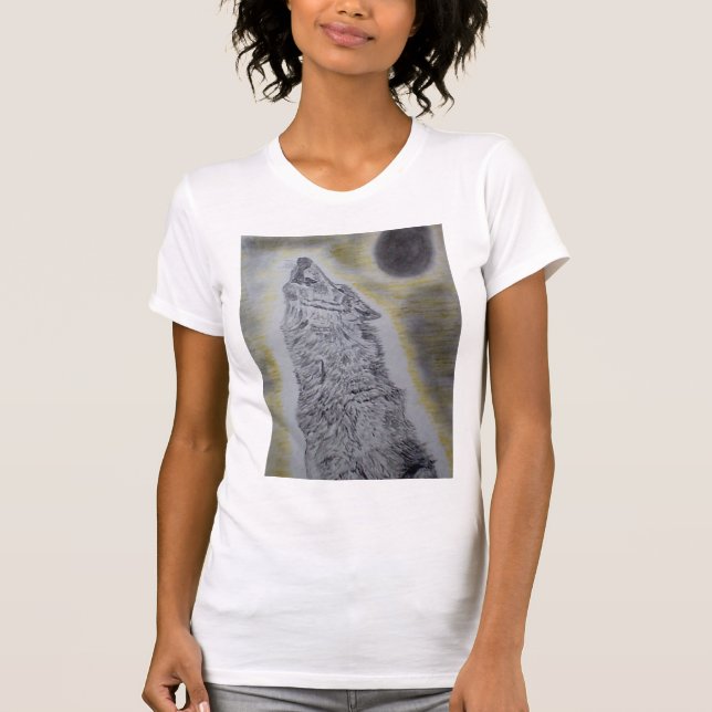Howling Wolf Design T-Shirt (Front)