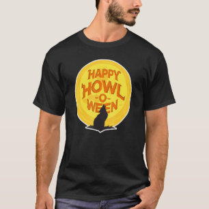 Howling Wolf Dog Happy Halloween Costume T-Shirt