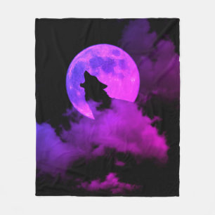 howling wolf fleece blanket