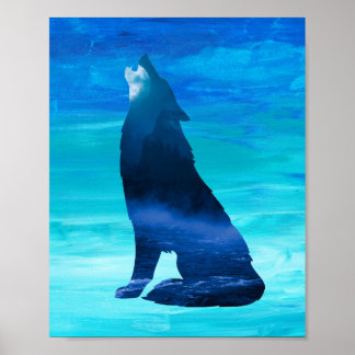 Howling Wolf for Wolf Lovers Poster