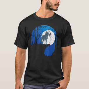 Howling Wolf Full Moon Forest Predator Animal Wolf T-Shirt