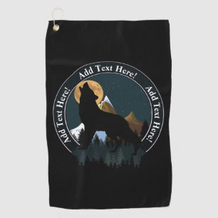 Howling Wolf Full Moon Golf Towel