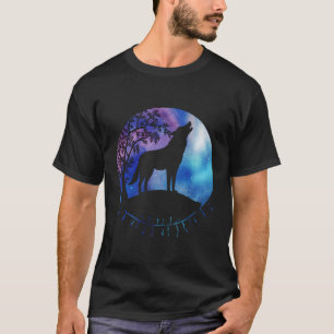 Howling Wolf Galaxy Full Moon Cool Wolves Lover Gi T-Shirt