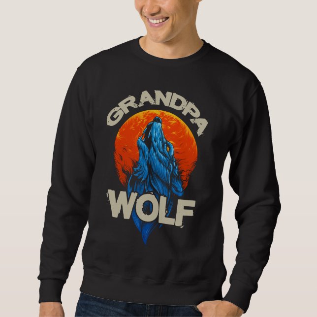 Howling Wolf Grandpa Family Fun Sweatshirt (Front)