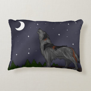 Howling Wolf (Grey) Decorative Cushion