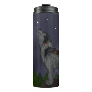 Howling Wolf (Grey) Thermal Tumbler