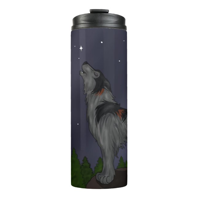 Howling Wolf (Grey) Thermal Tumbler (Front)