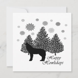 Howling Wolf Happy Howlidays Leopard Pattern Snow 
