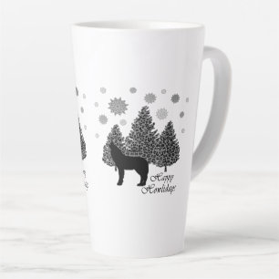 Howling Wolf Happy Howlidays Leopard Pattern Snow Latte Mug