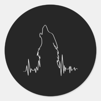 Howling Wolf Hebeat Spirit Animal Wolf Classic Round Sticker