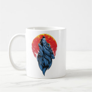 Howling Wolf Illustration Coffee Mug