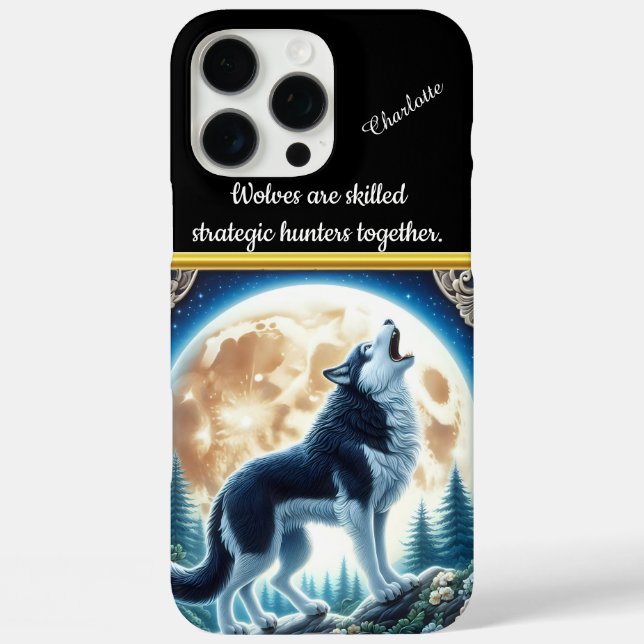 Howling Wolf in a Moonlit Forest Case-Mate iPhone Case (Back)
