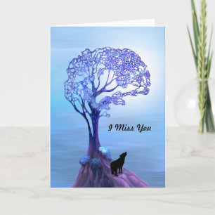 Howling Wolf in Blue Card