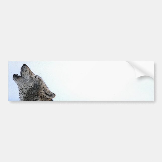 Howling Wolf in Snow Bumper Sticker (Front)