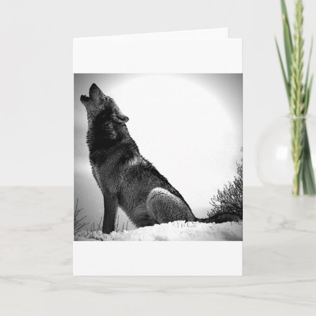 Howling Wolf in Snow Card (Front)