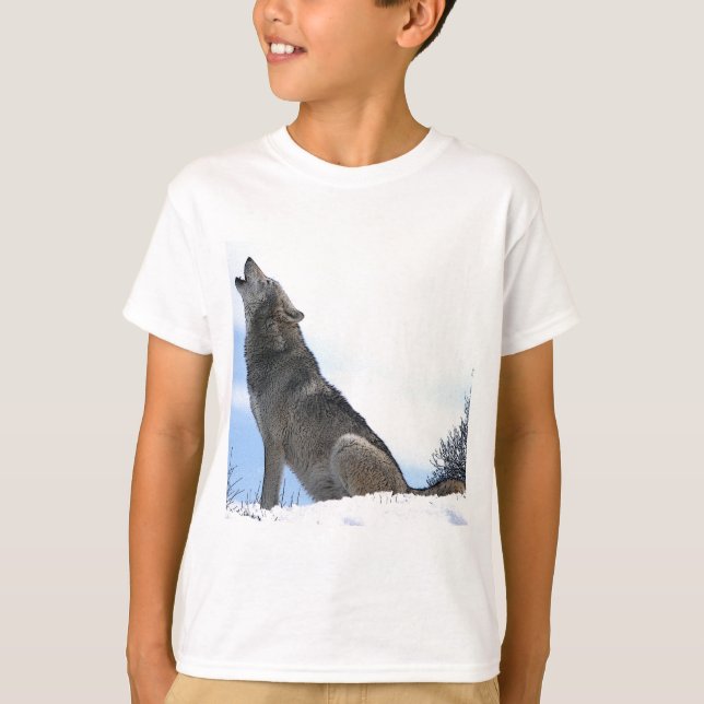 Howling Wolf in Snow T-Shirt (Front)