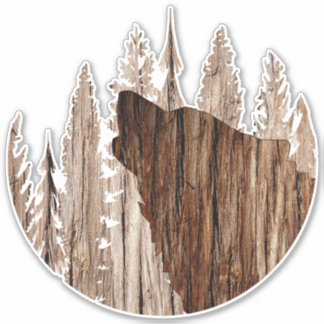 Howling Wolf In Textured Wood